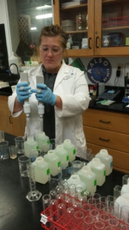 Preparing samples in the Water Quality Lab.